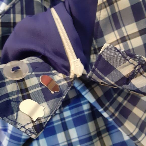 IZOD Gold Women's Golf Skort In Blue Plaid Size 4 Pockets Side Zip - Picture 5 of 9